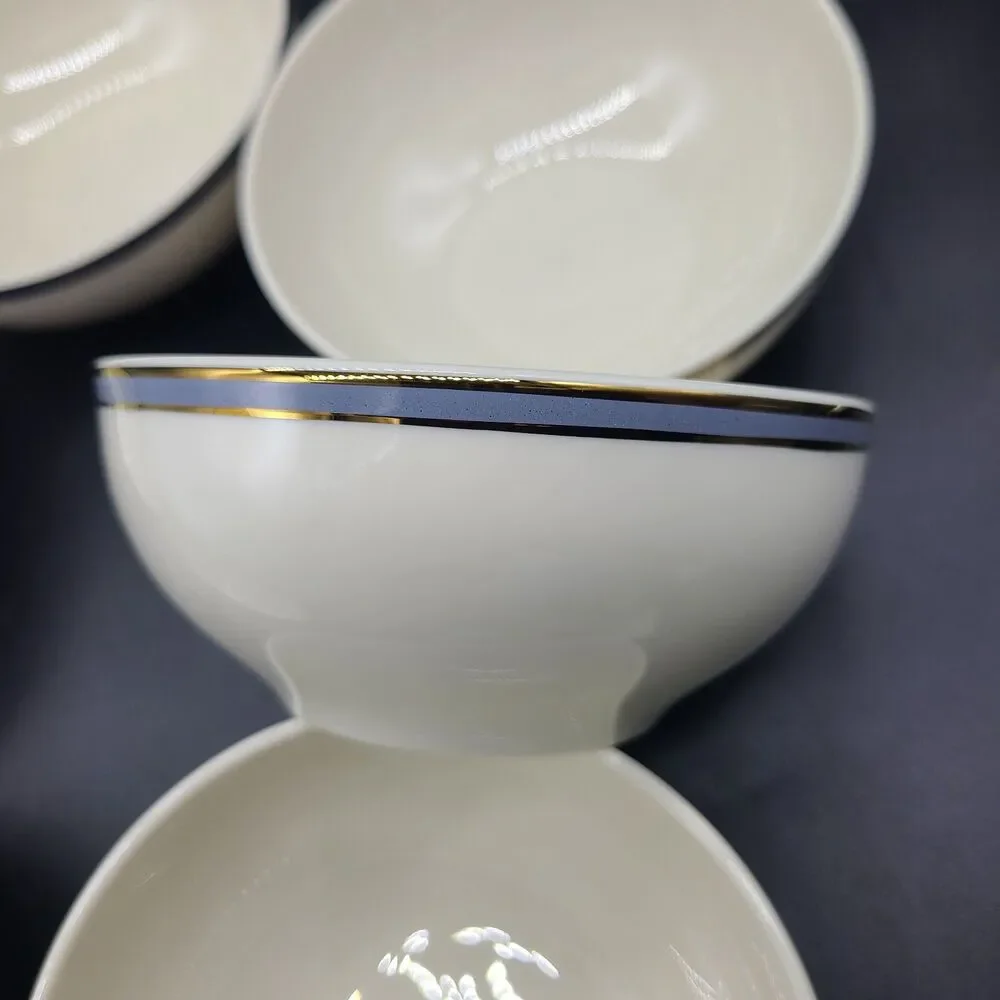 Pickard Set (6) BOWLS Fruit Dessert Snack Gray Gold Rim 4.5